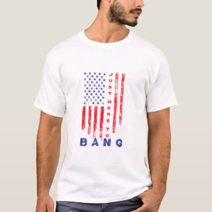 Camiseta Justo aquí para el bang del béisbol americano 4 de