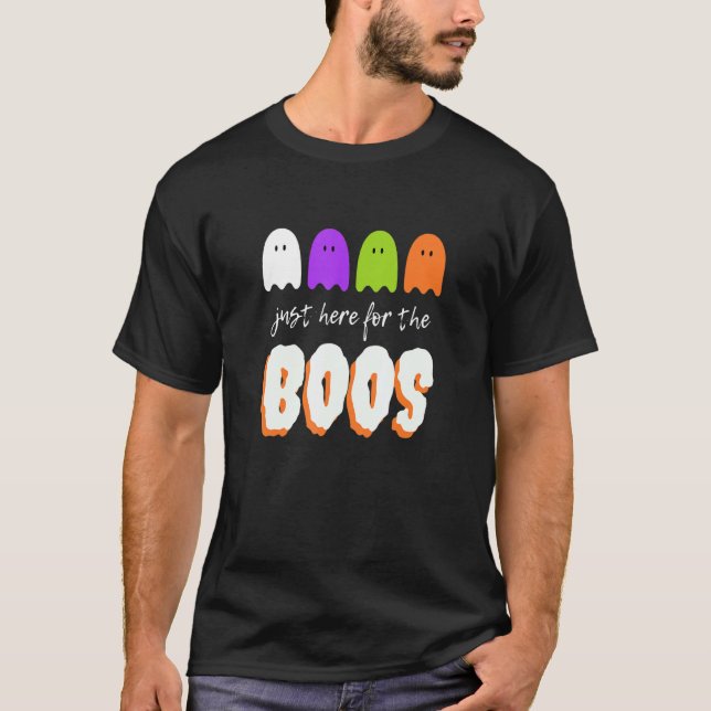 Camiseta Justo Aquí Para El Gracioso Booze De Halloween (Anverso)