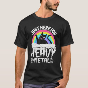 Camiseta Justo Aquí Para El Pesado Gato De Gótico De Sataná