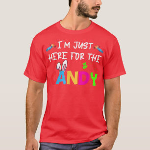 Camiseta Justo aquí para hombres conejitos de pascua, mujer