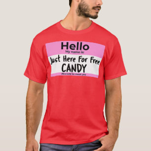 Camiseta Justo aquí para las mujeres de Halloween de Candy