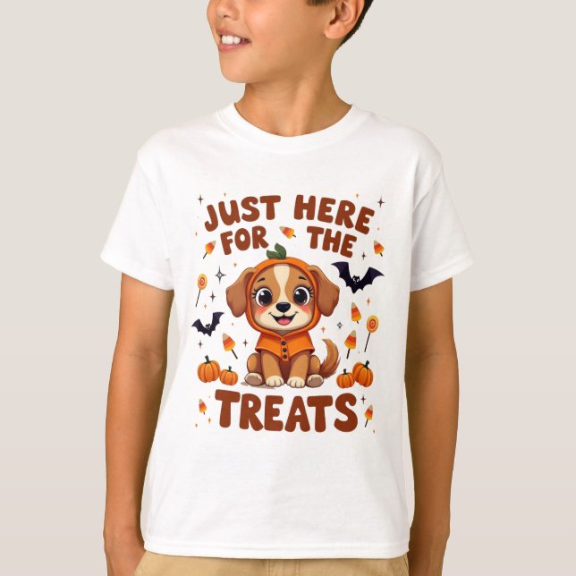 Camiseta Justo Aquí Para Las Tetas De Halloween (Anverso)