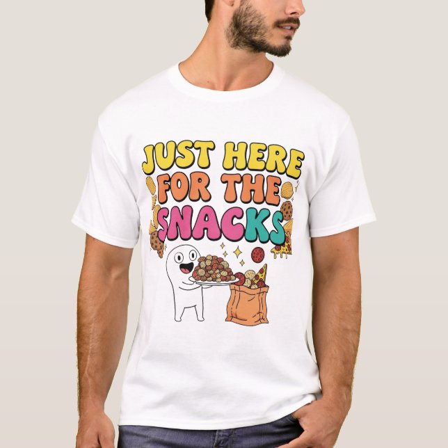 Camiseta Justo Aquí Para Los Aperitivos - Comida Graciosa L (Anverso)