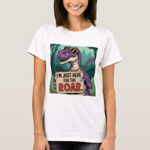 Camiseta Justo aquí por el rugido - Dinosaurio retro