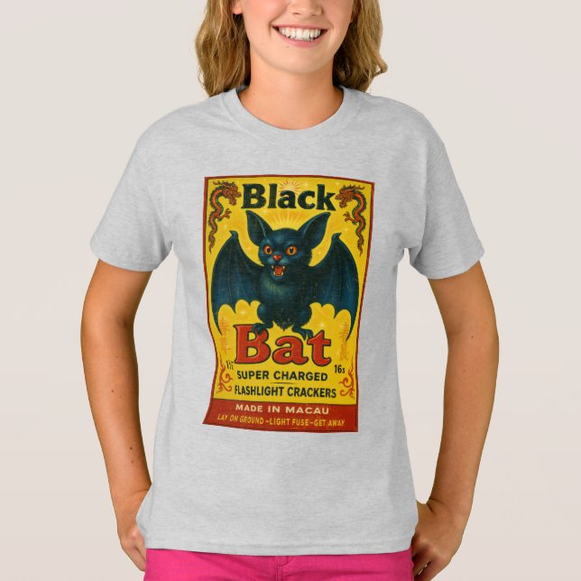Camiseta juvenil Black Bat Retro Firecracker (Anverso)