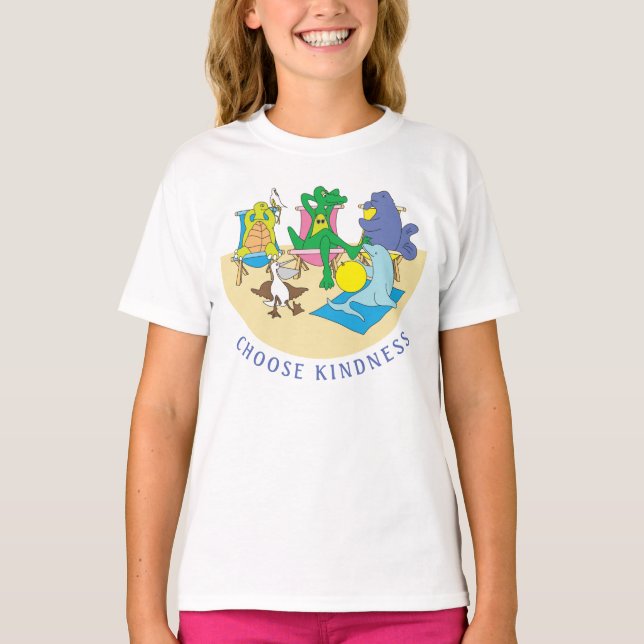 Camiseta Juvenil de Animales de Playa (Anverso)