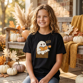 Camiseta juvenil de Halloween fantasma lindo retro