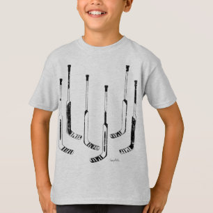 Camiseta Juvenil de hockey sobre patines negro golpea a jov
