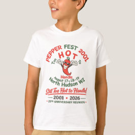 Camiseta juvenil del 25º aniversario del Pepper Fe