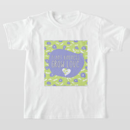 Camiseta juvenil floral azul y verde