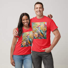 Camiseta Juvenil Rainbow Woodpecefer Fantasy Bird