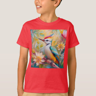 Camiseta Juvenil Rainbow Woodpecefer Fantasy Bird