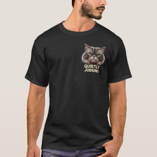 Camiseta Juzgando silenciosamente el meme de gato