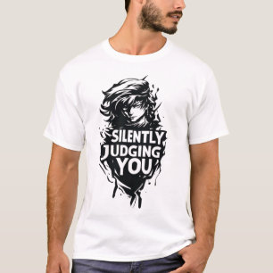Camiseta Juzgándote en Silencio Pelo Salvaje Anime Grunge C