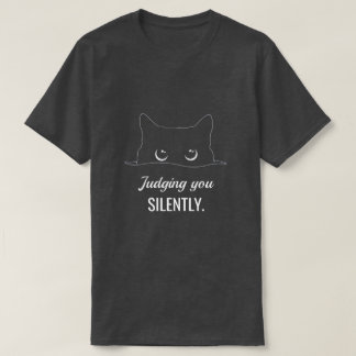 Camiseta Juzgándote en Silencio Personalizado Gatito