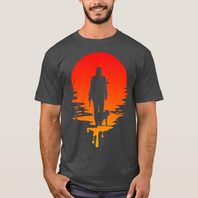 Camiseta JWick and Dog Sunset gift (Anverso)
