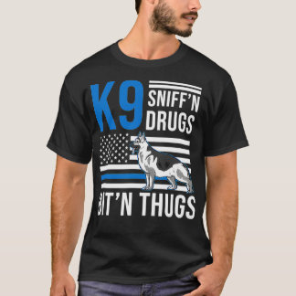 Camiseta K9 Delgada Línea Azul Pastor de Policía Alemana Pe