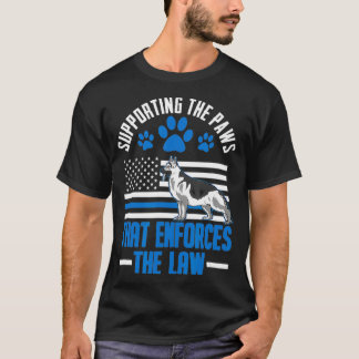 Camiseta K9 Delgada Línea Azul Pastor de Policía Alemana Pe