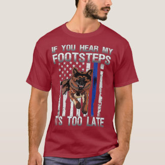 Camiseta K9 Pastor de Policía Alemán Perro Delgado Línea Az