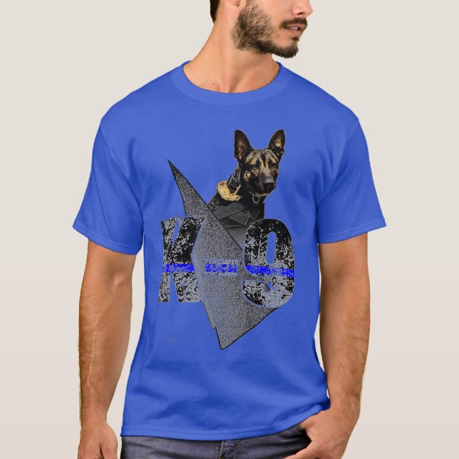 Camiseta K9 Perro belga malinois asombroso alguacil policia (Anverso)