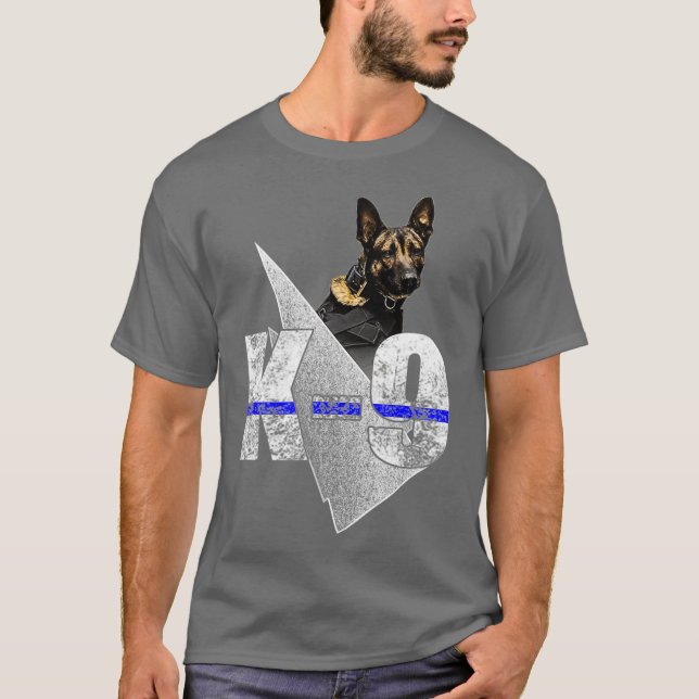 Camiseta K9 Perro belga malinois asombroso alguacil policia (Anverso)