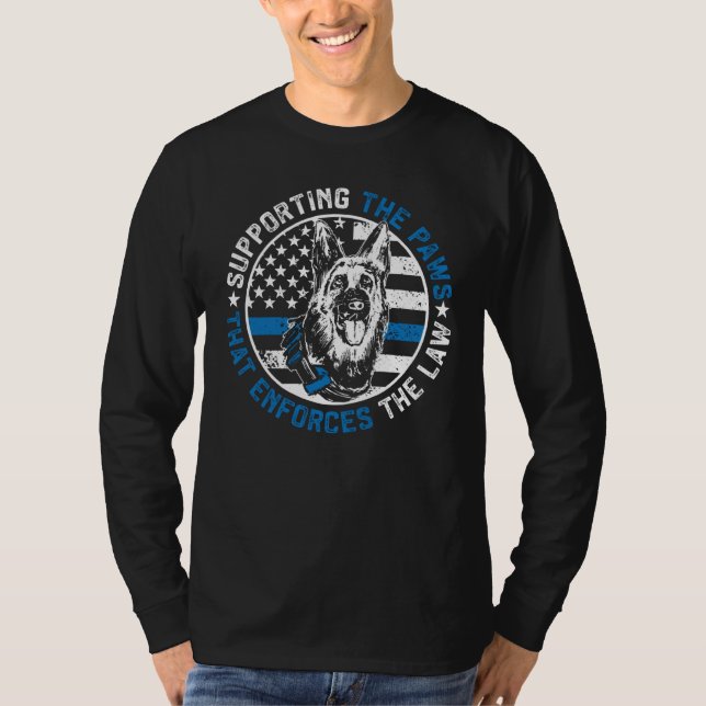 Camiseta K9 Police Dog Supporting The Paws K9 Police Office (Anverso)