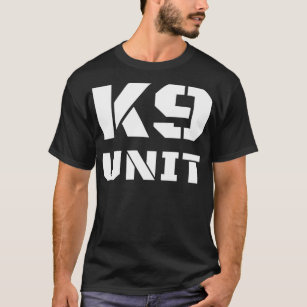 Camiseta K9 Unidad Stencil Texto K9 Oficial de policía Perr