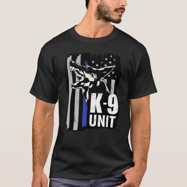 Camiseta K-9 unidad - pastor alemán de la unidad de policía (Anverso)