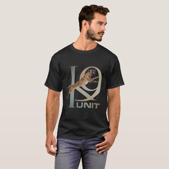 Camiseta K-9 unidad - unidad Malinois del perro policía (Anverso completo)