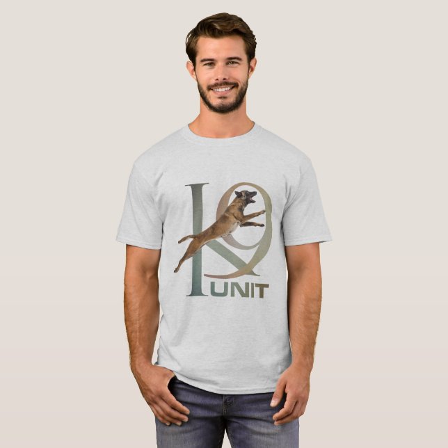 Camiseta K-9 unidad - unidad Malinois del perro policía (Anverso completo)