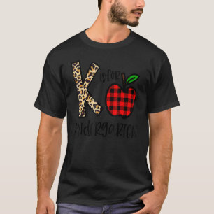 Camiseta K es para maestro de jardín de infancia leopardo b