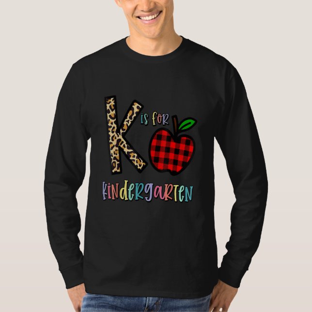Camiseta K Is For Kindergarten Teacher Cute Leopard (Anverso)