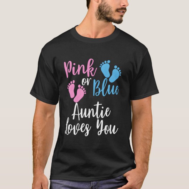 Camiseta K Or Blue Auntie Loves You Gender Reveal (Anverso)