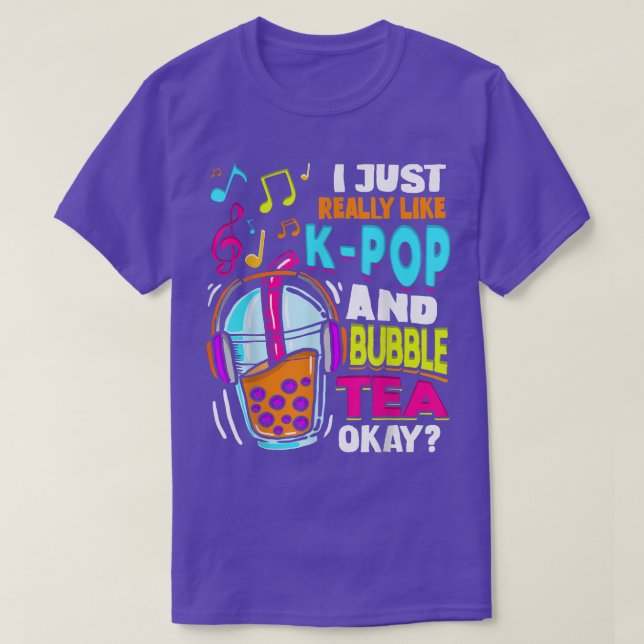 Camiseta K Pop And Bubble Tea Hallyu Funny Korean Music  (Diseño del anverso)