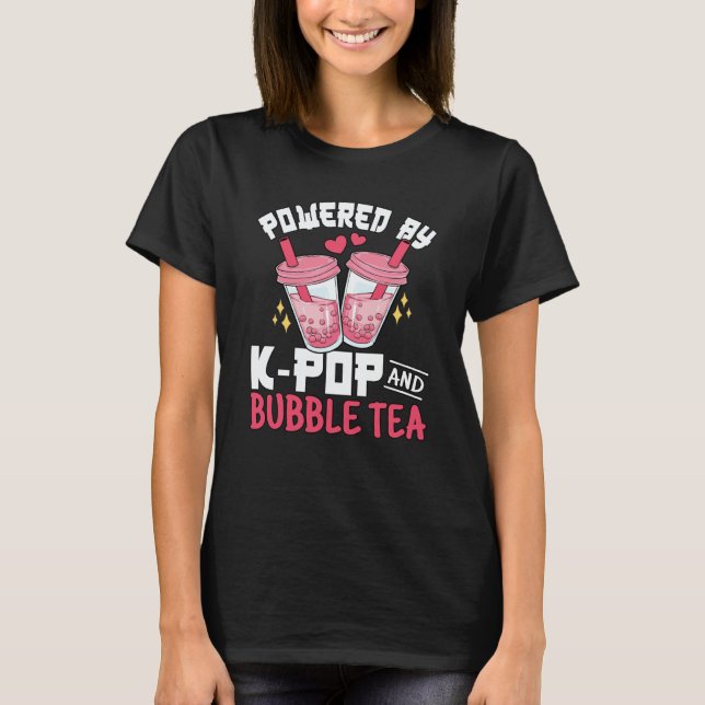 Camiseta K Pop Bubble Tea Boba Korean Pink K Pop Music (Anverso)