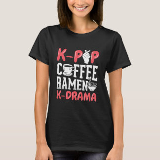Camiseta K Pop Coffee Ramen K Drama Korean Music Kpop 