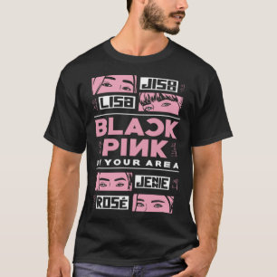 Camiseta K pop coreano Moda pop negra Corea K pop