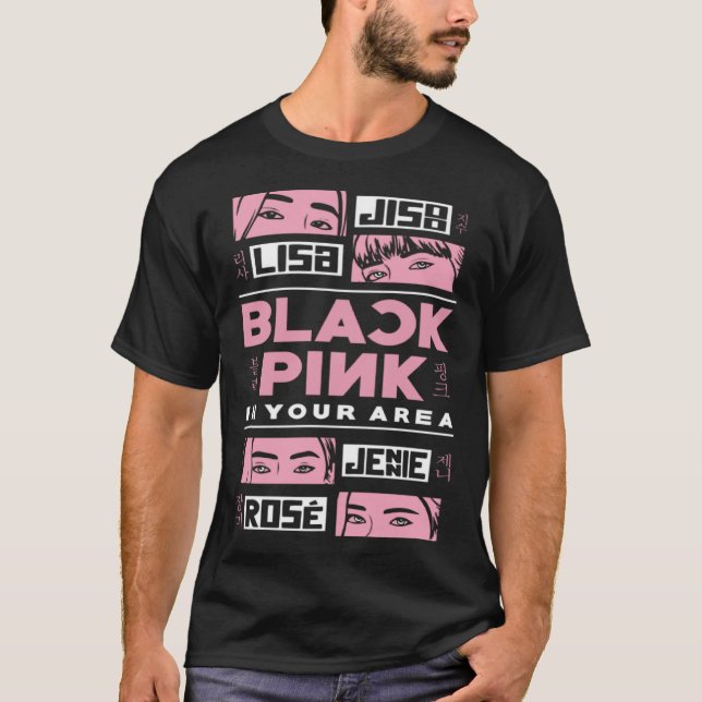 Camiseta K pop coreano Moda pop negra Corea K pop (Anverso)