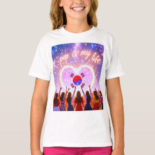 Camiseta K-pop es mi vida cruzada por la galaxia