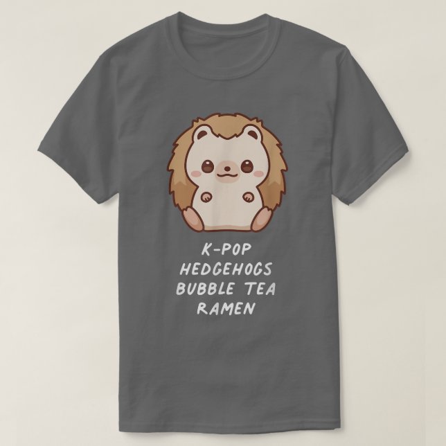 Camiseta K-Pop Hedgehogs Bubble Tea Ramen Aesthetic Lover O (Diseño del anverso)