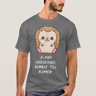 Camiseta K-Pop Hedgehogs Bubble Tea Ramen Aesthetic Lover O