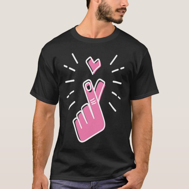 Camiseta K Pop Korean Music Snapping Finger With Heart Kore (Anverso)