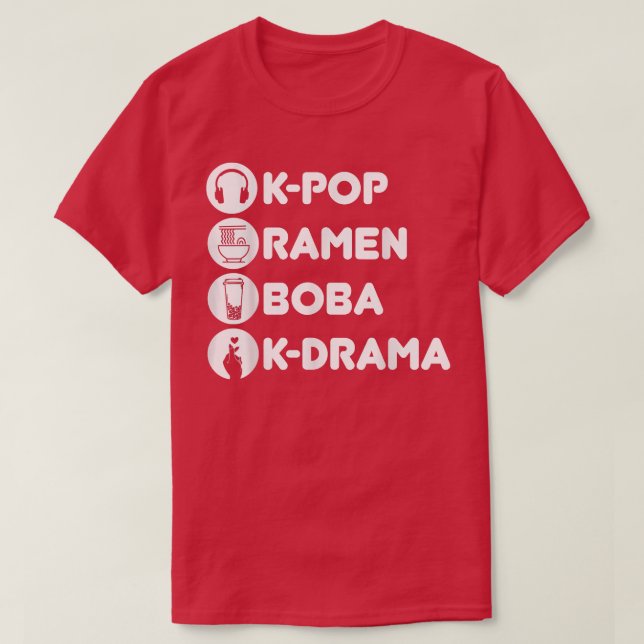 Camiseta K-Pop Ramen Boba K-Drama Korean  (Diseño del anverso)