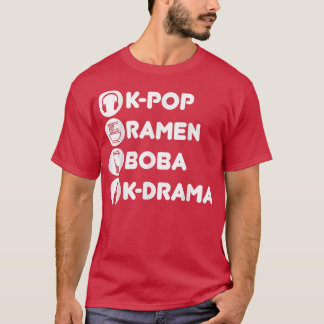 Camiseta K-Pop Ramen Boba K-Drama Korean 