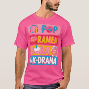 Camiseta K-Pop Ramen Boba Tea de leche K-Drama Cute Kawaii