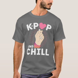 Camiseta K-Pop Y Chill Finger Heart Korean Kpop Merchandi