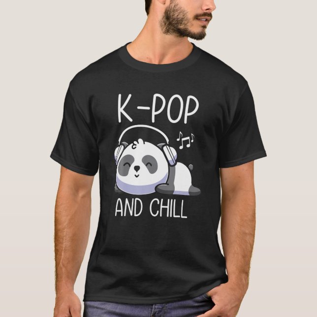 Camiseta K-Pop Y Chill Korean Panda Music K-Drama Cute De (Anverso)