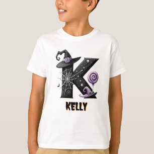 Camiseta K Truco o trato inicial Lindo Halloween