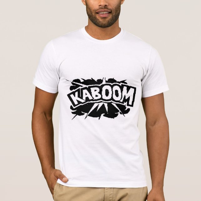Camiseta ¡KABOOM retro! Ráfaga - negro y blanco (Anverso)