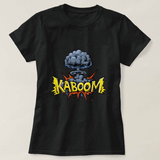 Camiseta KABOOM! T-Shirt Bomb Mushroom Cloud Shirt Comic Bo (Diseño del anverso)